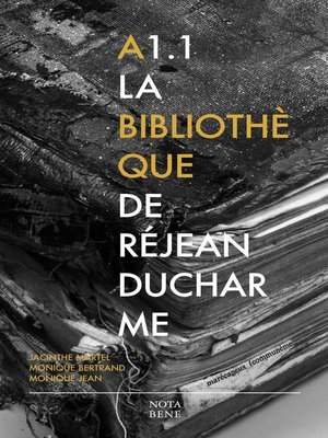 cover image of A1.1 La bibliothèque de Réjean Ducharme